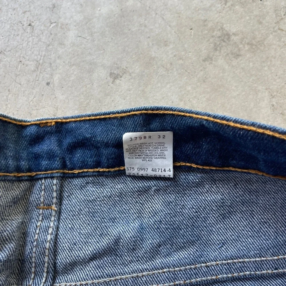 Vintage Levis 517 Orange Tab Mens 38x34 Dark Wash Bootcut Jeans Made in USA 90s